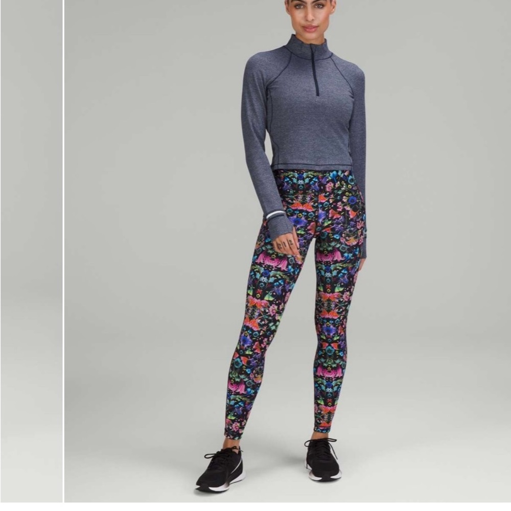 Lululemon Swift Speed High - Rise Tight 28" Flowerscope black Multi -Size 8 ...